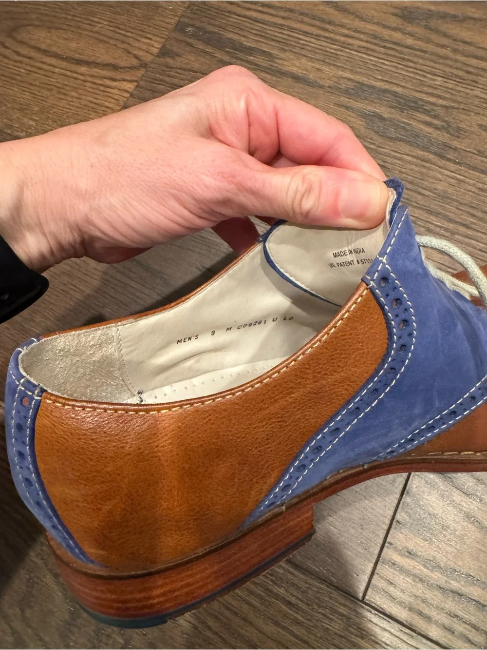 Cole Haan Brown Leather and Blue Suede Derby Oxfords size 9 men